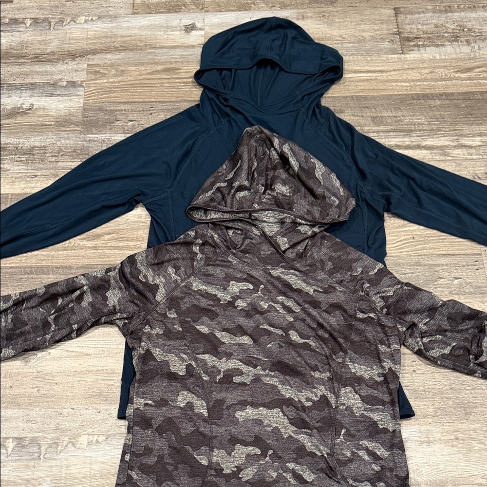 Two lightweight athletic hoodies, med